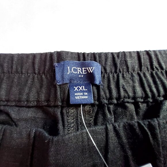 J.Crew Black Linen Blend Womens Shorts Size XXL Elastic Waist Pocketed Casual - Picture 8 of 12